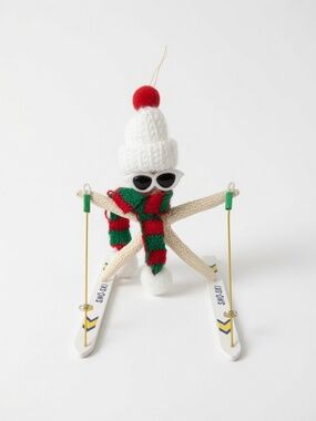 She Shells Art - Starfish Ornament - Skier - Christmas - Gift - Coastal Seastar